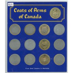 Lot of13 Coats of Arms of Canada medals issued by Shell Dealers in Manitoba in 1967. Housed in a fol
