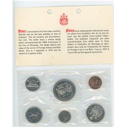 1974 6-coin Proof Like Set. Nickel Dollar celebrates the 100th Anniversary of the City of Winnipeg.