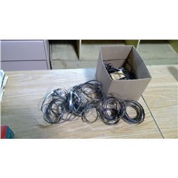 HOSE CLAMPS AND BOX OF BRASS PLUMBING PARTS