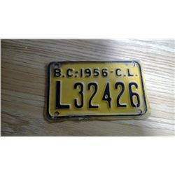 1956 BC LICENSE PLATE