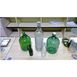 5 BOTTLES INCLUDING 3 LITRE EMPTY TEQUILA BOTTLE