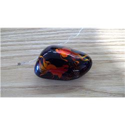ROCK WITH PAINTED ON CELESTIAL EYED GOLD FISH