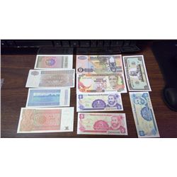 10 VARIOUS FOREIGN BILLS