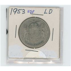 1953 NSF large date Canada silver fifty cent coin