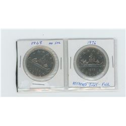 1968 no island, 1976 attached jewels nickel dollars