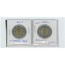 2015 in Flanders field, 1885-2015 sir john A.macdonald toonies
