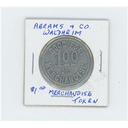 Abrams & CO. - Waldheim, good for $1.00 in merchandise