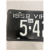 Image 2 : 1958 Virginia Licence Plate