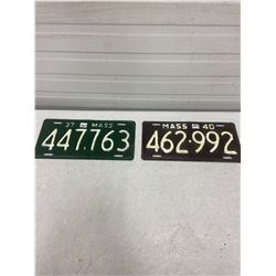 1937 & 1940 Massachusetts Licence Plates