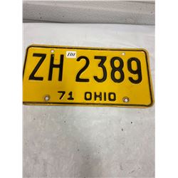 1971 Ohio Licence Plate