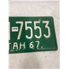 Image 3 : 1967 Utah Licence Plate