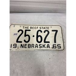 1965 Nebraska Licence Plate