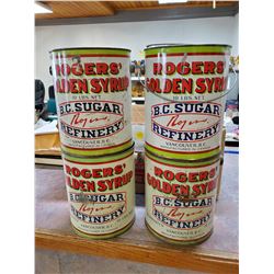 4 X ROGERS GOLDEN SYRUP TINS