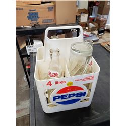 PEPSI CRATE W/ 5 BOTTLES