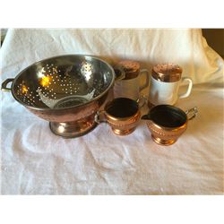 Copper Craft, Strainer, Salt/Pepper, Cream/Sugar