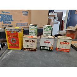 6 KITCHEN SPICE TINS