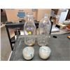 Image 1 : 2 MILK BOTTLES  & 12 GLASS CANNING SEALERS