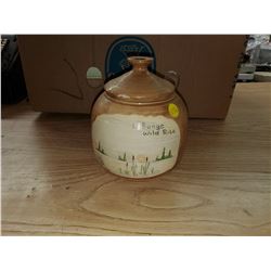 LA RONGE WILD RICE CERAMIC JAR W/ RICE "89 LAFOND"