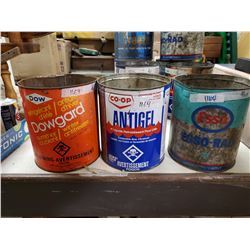 3 Antique Antifreeze Tins