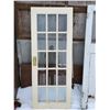 Image 1 : 15 PANEL WOODEN DOOR W/ GLASS DOOR KNOB