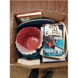 Box Lot Books & Kitchenware