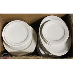 LOT OF ASSORTED OVAL SERVING PLATES, ROUND DINNER