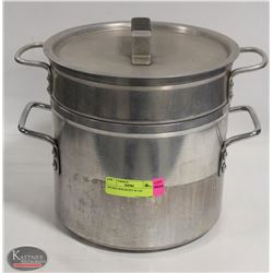 10QT ALUMINUM DOUBLE BOILER POT W/ LID