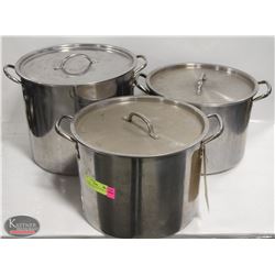 LOT OF 2 - 13 QT S/S STOCK POTS W/ 1 APPROX. 20 QT