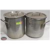 Image 1 : LOT OF 2 APPROX. 15 QT ALUMINUM STOCK POTS W/ LIDS