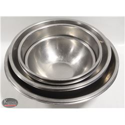 LOT OF 10 SMALL - MEDIUM S/S MIXING BOWLS