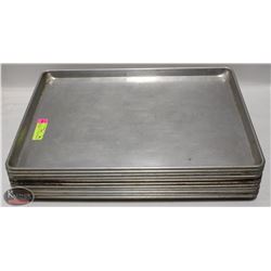 STACK OF 11 FULL SIZE ALUMINUM BUN PANS