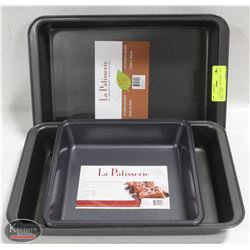 LOT OF 4 NEW CAKE PANS. 2 - 13" X 9" & 2 - 9" X 9"