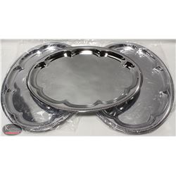 3 NEW JOHNSON ROSE 18" OVAL SERVING TRAYS
