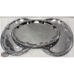 3 NEW JOHNSON ROSE 18" OVAL SERVING TRAYS