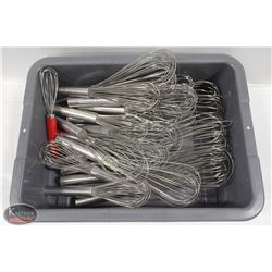 BUS BIN W/ ASSORTED WIRE WHIPS