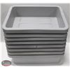 Image 1 : LOT OF 9 RUBBERMAID GREY BUS BINS
