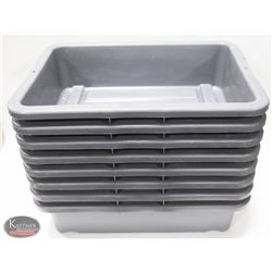 LOT OF 8 DARK GREY CONTINENTAL BUS BINS
