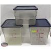 Image 1 : THREE ASSORTED DRY INGREDIENT BINS W/ LIDS