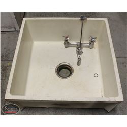 JANITORIAL FLOOR SINK W/ WALL TAPS 24" X 24" X 10"