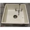 Image 1 : JANITORIAL FLOOR SINK W/ WALL TAPS 24" X 24" X 10"
