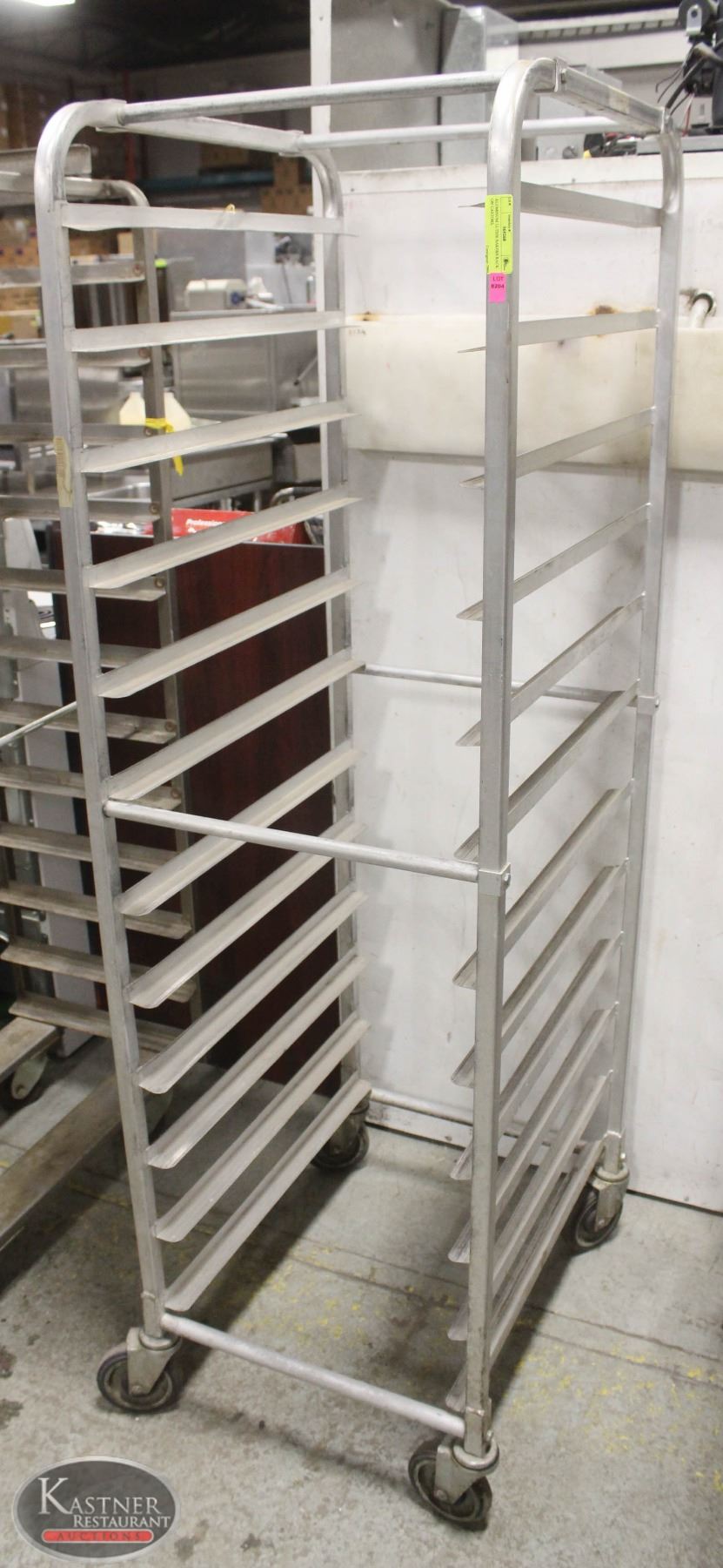 12in Baker Rack ALUMINUM 12-TIER BAKERS RACK ON CASTORS.
