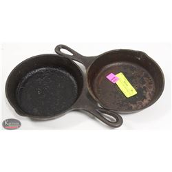 LOT OF TWO 6" CAST IRON SKILLETS