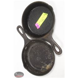LOT OF TWO 6" CAST IRON SKILLETS