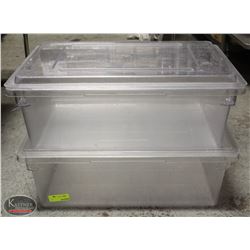 2 RUBBERMAID MAX BOX FOOD GRADE TUBS W/ LIDS