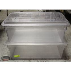 2 RUBBERMAID MAX BOX FOOD GRADE TUBS W/ LIDS
