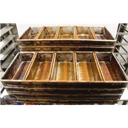 LOT OF TEN 5-LOAF STRAPPED BREAD PANS