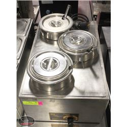 COUNTERTOP WARMER STEAMER W/ THREE POTS & LIDS