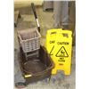 Image 1 : JANITORIAL MOP PAIL W/ SQUEEGEE& 2 WET FLOOR SIGNS