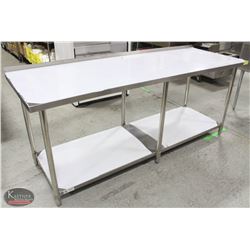 NEW JOHNSON ROSE 30" X 84" S/S WORK TABLE W/ RISER