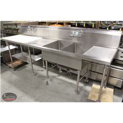 10' DUAL WELL SEAFOOD PREP-SINK W/ POLY PREP AREA